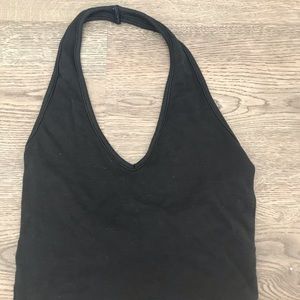 Black halter crop top